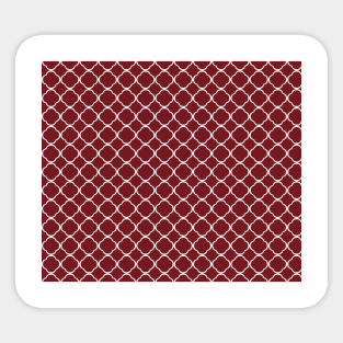 Geometric quatrefoil pattern in wine and white color Sticker